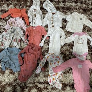 Preemie long sleeve onesies and tops